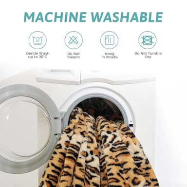 COZY KISS Waterproof Pet Blanket for Large Dog, Soft Luxury Faux Fur Throw for Woman Sofa Bed Couch, Non-Shedding Double Sided, Super Fluffy Thick Warm, Reversible, 50x60 in, Brown Leopard Print - Image 5
