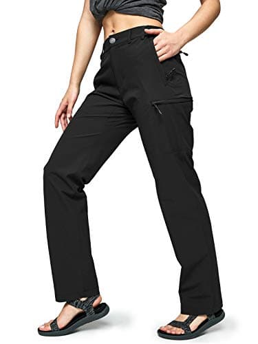 MIER Women's Quick Dry Cargo Pants Lightweight Tactical Hiking Pants, Stretchy and Water-Resistant, Black, 10, Casual - Image 1
