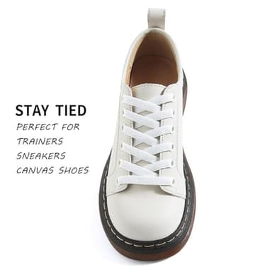 VSUDO 54" Flat White Shoe Laces for Sneakers, Shoelaces for Sneakers, Replacements Shoe Strings for Women or Men (1 Pair-White-137CM) - Image 3