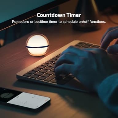 OLIGHT Sphere Smart Night Light, 75 lumens Stepless Dimming Table Lamp with Remotely APP Control, Magnetic Rechargeable RGB Ambient Lighting for Sleeping, Reading, and Relaxation - Image 7