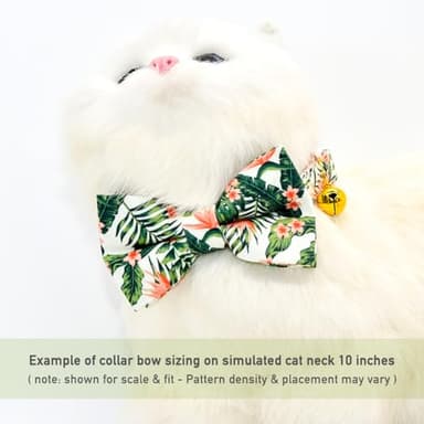 Bow Tie Cat Collar Set, Wedding/Birthday Gift for Cat, Summer Strelizia Flower Floral, Cat Accessories - Image 7