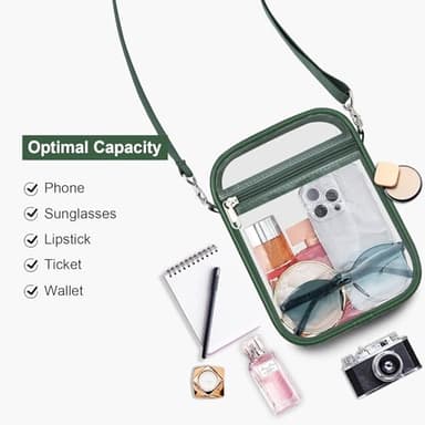 USPECLARE Clear Purse Stadium Transparent Messenger Bag Stadium Approved for Men and Women Clear CrossBody Bag - Image 5