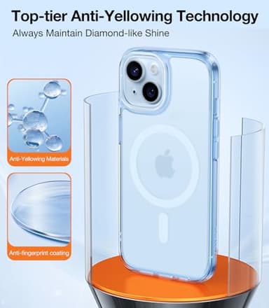 TORRAS Magnetic Case for iPhone 14/15, Compatible with MagSafe, Clear Blue - Image 2