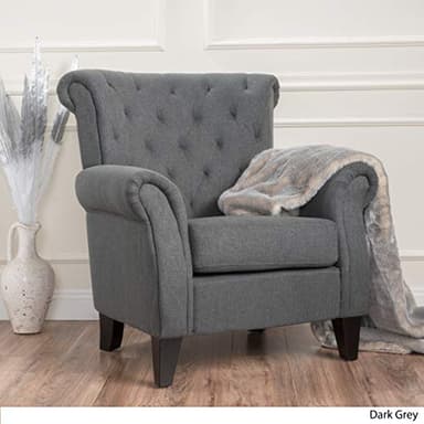 Christopher Knight Home Merritt Fabric Tufted Chair, Dark Grey - Image 4