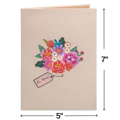 Paper Love 3D Flower Bouquet Pop Up Mothers Day Card, For Mom, Wife - 5" x 7" Cover - Includes Envelope and Note Tag - Image 2