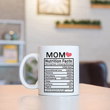 WENSSY Gifts for Mom, Mom Nutrition Facts Mug, Mom Nutrition Facts Gifts, Birthday Mothers Day Gifts for Mom from Daughter Son 11 Ounce with Gift Box - Image 3