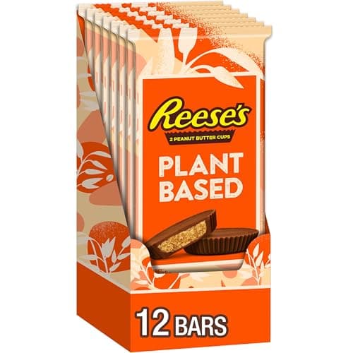 REESE'S Plant Based Oat Chocolate Confection Peanut Butter Cups, Candy Packs, 1.4 oz (12 Count) - Image 1