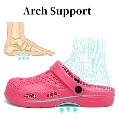 SOSOWHLTE Garden Clogs Mens Arch Support Shoe,Women's Mules & Clogs Comfortable Lightweight Sandals Pink Size 9.5 Female,8.5 Male - Image 4
