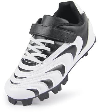 CAMVAVSR Unisex-Child Baseball Cleats Kids Softball Shoes for Boys Girls Rubber Molded Little Children Big Youth Sneakers Easy to Wear Sports Footwear Black Size 13 - Image 1