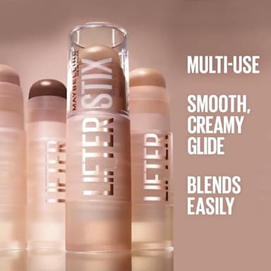 Maybelline Lifter Stix Multi-Use Face Stick - Contour, Bronzer, Concealer and Foundation Stick, All-In-One Creamy Face Makeup with Cranberry Seed Oil, 50, 1 Count - Image 3