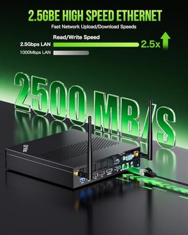 GMKtec Mini PC Workstation, Intel Core i9 13900HK(14C/20T) up to 5.4GHz, Mini Computer 64GB DDR5 RAM 1TB SSD with 8X USB Ports/COM/HDMI/DP Office Business - Image 5