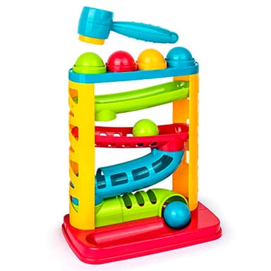 Durable Pound A Ball Toys for Toddler, Stacking, Learning, Active, Early Developmental Hammer Montessori Toys, Fun Gifts for Boy & Girl - STEM Educational Toy - Great Birthday Gift Ages 1 2 3 - Image 1
