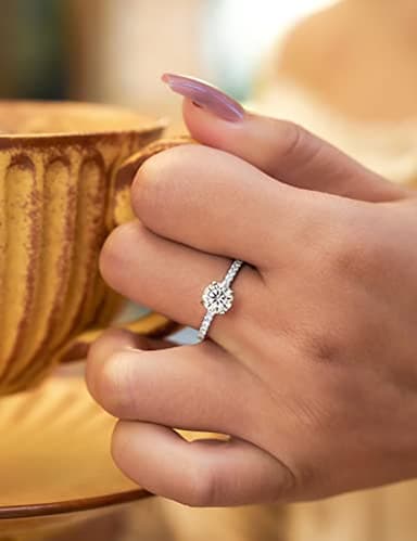 IMOLOVE Moissanite Engagement & Wedding Rings - 1CT Promise Rings-70A - Image 3