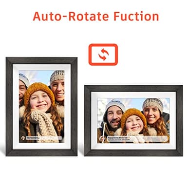 Frameo 10.1 inch Digital Picture Frame WiFi Smart Digital Photo Frame Wood IPS HD 1280 * 800 1080P Touch Screen Auto-Rotate Easy Setup to use Free Share Photos and Videos Gift for mon Father Women - Image 4