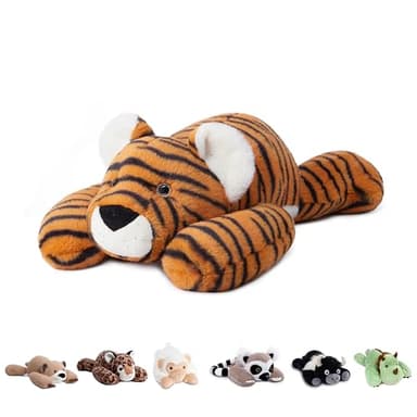 Niuniu Daddy 20" | 3.3 Pound Tiger Weighted Stuffed Animals for Adults, Stuffed Tiger Plush Toy for Toddler Teens Kids, Large Fluffy Plushy Pillow with Soft Fur for Present Christmas Birthday - Image 1