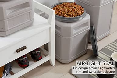 Mighty Tuff Airtight Dog Food Storage Container – 10 Gal, up to 40 lb Capacity – Cat and Dog Food Container with Twist Lid & Handles – BPA-Free, Made in USA - Image 4