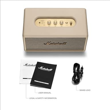 Marshall Stanmore III Bluetooth Home Speaker - Loud Stereo Sound with Bass and Treble Controls | Plug-in Powered | Record Player Compatible | RCA and 3.5 mm Aux Inputs - Cream - Image 9