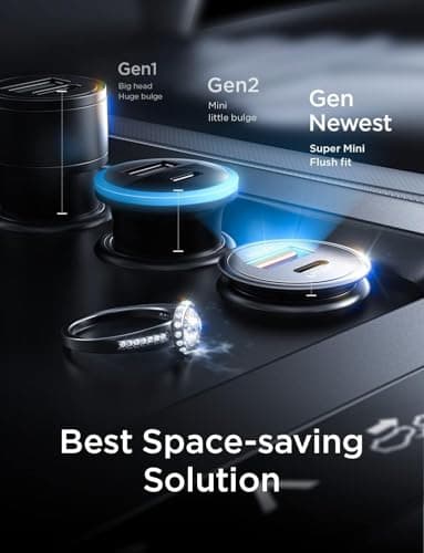 AINOPE 67.5W Super Mini Car Charger USB C 45W PD&QC 3.0 Fast Charging, All Metal Cigarette Lighter Adapter Car Charger Adapter Outlet for iPhone 17 Pro Max Air 16 15 14 13, Samsung Galaxy S25,Android - Image 3