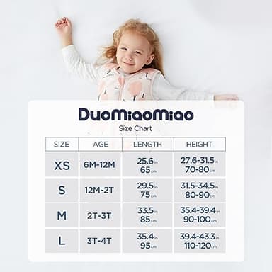 Duomiaomiao 2.5 TOG Toddler Sleep Sack 3-4T 100% Cotton Winter Side Open Zipper Baby Sleep Sack with Feet, Warm Toddler Wearable Blanket - Image 6