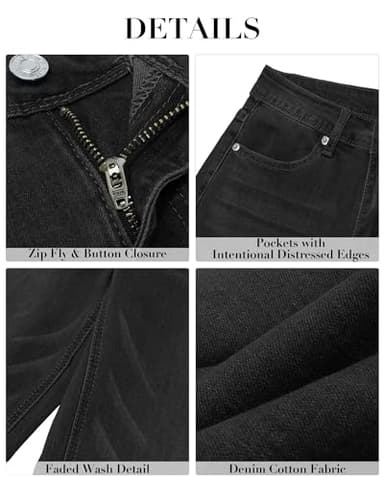 GRAPENT Black High Waisted Wide Leg Pants for Women - Petite Soft Black Size M, 8, 10 - Image 5