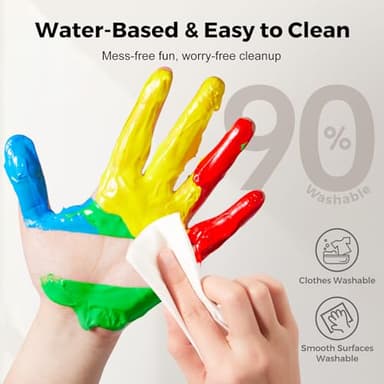 Jar Melo Washable Finger Paints for Toddlers, 12 Colors Large Capacity (2.1fl oz), Non Toxic Baby Paint for Hand and Feet, Safe Art Supplies, Preschool Learning Gifts for Kids Age 2+ - Image 5