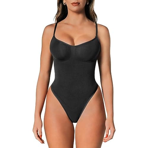 herslims Shapewear Tummy Control Bodysuit Thong: Sculpting Shaper Tank Top Shapewear Bodysuit: Snatched Waist Slimming Body Suits - Image 1