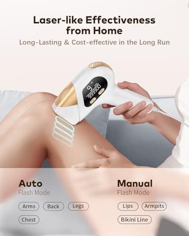 LYSMOSKI Laser Hair Removal for Women and Men, Safe at-Home Hair Removal Device, Hair Laser Removal with Long-Lasting in Hair Reduction for Armpits Back Legs Arms Face Bikini Line - Image 3