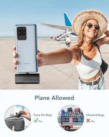 charmast Portable Charger USB C for iPhone 17/16/15, 5000mAh Fast Charging Battery Pack with Built-in Type-C Connector, 20W Mini Power Bank for iPhone 17/16/15 Series, Samsung S22/23 Series, and More - Image 6