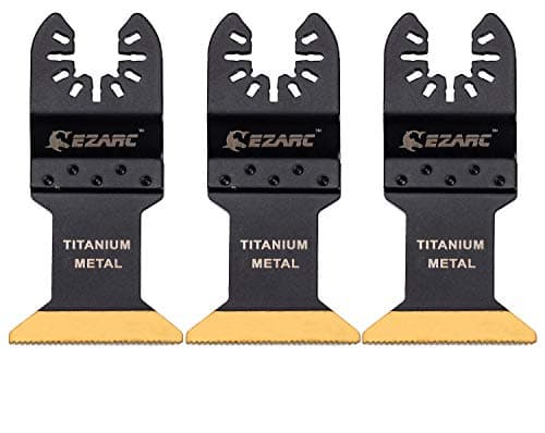 EZARC Titanium Oscillating Tool Blades, Oscillating Multitool Blades for Metal, Wood Nails, Screws Cutting, Plastic, 3 Pack - Image 1