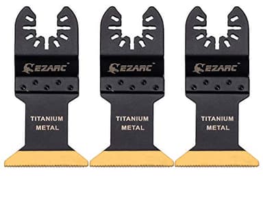 EZARC Titanium Oscillating Tool Blades, Oscillating Multitool Blades for Metal, Wood Nails, Screws Cutting, Plastic, 3 Pack - Image 1