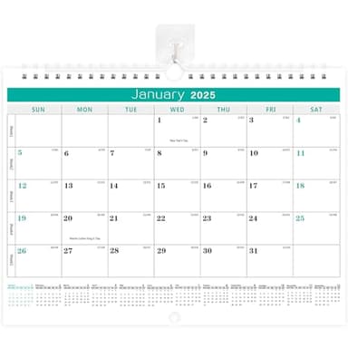 BHR Calendar 2025-2026 Wall Calendar From January 2025 to June 2026 18 Months Calendar Planner, 14.7"×11"Thick Paper with Julian Dates and Block for Home Office Planning for New Year Christmas Gifts - Image 1