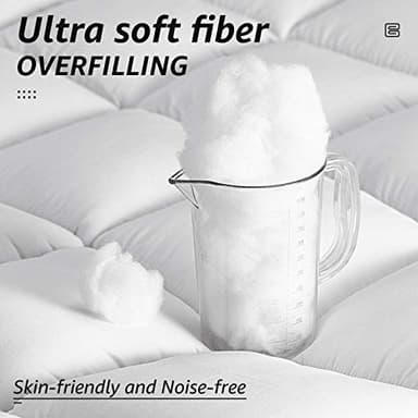 HYLEORY All Season Full Size Bed Comforter - Cooling Goose Down Alternative Quilted Duvet Insert with Corner Tabs - Winter Warm - Machine Washable - White - Image 3