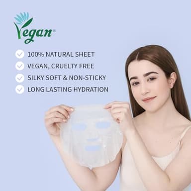 #OOTD Collagen Hydrating Sheet Masks for Face Korean Anti Aging Mask Sheet for Dry Skin & Sensitive Skin, EVE Vegan, Not Tested on Animals, No Parabens, No Sulfates, Hyaluronic Acid, Witch Hazel 10EA - Image 7