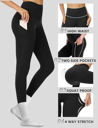 Opuntia High Waisted Workout Yoga Legging with Pockets - Soft Thick Yoga Pants Comfy Stretch Casual Black Green Pink Pants - Image 5