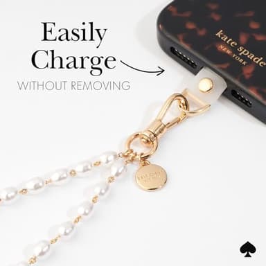 kate spade new york Phone Charm - Detachable Cell Phone Lanyard - Sea Pearl - Image 5