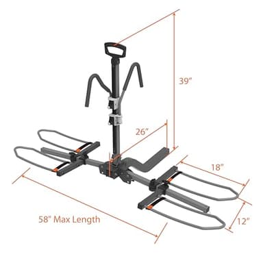 HYPERAX Volt 2 - E Bike Hitch Mounted Platform Style 2 Bikes Carrier for Car, SUV, Trucks, Sedan, Tilting e-Bike Rack for Hitch Fits Up to 2 X 70 lbs Bike with Up to 5" TIRE - NO RV USE! - Image 7