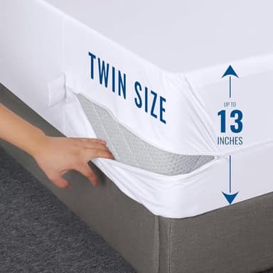 Utopia Bedding Waterproof Mattress Protector Twin Size (Pack of 2), Zippered Mattress Encasement Bed Bug and Dust Mite Proof, Absorbent Six-Sided Mattress Cover - Image 4