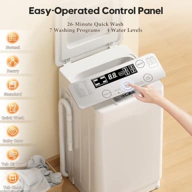 Auertech 18 lbs Portable Washing Machine, Fully Automatic Portable Washer with LED Display, 7 Wash Cycles, 4 Water Levels, Top Load Washing Machine for Apartment, RV, Dorm, Home - Image 2
