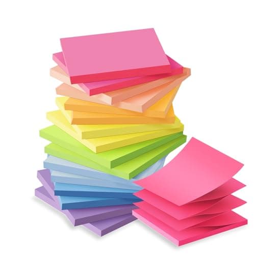 (16 Pack) Pop Up Sticky Notes 3x3 in Accordion Stickies Super Sticking Power Memo Pads Bright Colors - Image 1