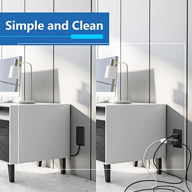 LIDER Flat-Face Outlet Extender with 3 Receptacles, Ultra-Thin Wall Plate Plug with Cord Extender and 3-Outlet Power Strip, 3ft Cord, LWE3-315-BK2P, ETL-Listed, Black, 2 Pack - Image 6