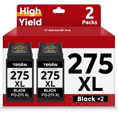 PG-275XL 275XL Black Ink Cartridges Remanufactured Replacement for Canon 275XL 275 PG-275 PG275 XL Black High Yield for PIXMA TR4720 TS3522 TS3500 TR4700 TR4722 TS3720 Printer Ink Cartridge (2 Black) - Image 1