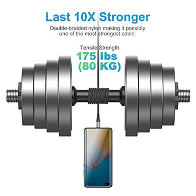 USB to USB C Cable,3Pack 10ft Premium Nylon Braided Fast Charging,3A Rapid Charger Cord,Long Type C to A Cable Compatible with Samsung Galaxy S22 S21 S20 S10 S9 S8 Plus,Note 20 10 9 8,LG V50 V40 - Image 6
