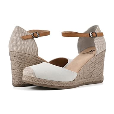 WHITE MOUNTAIN Women's Mamba Espadrille Wedge Sandal, Natural/Fabric, 6.5 W - Image 2
