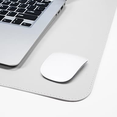 Leather Desk Protector, 47in*23.7in Large Mat with Natural Cork & PU Leather, Mouse Pad, Non-Slip Office Mat, Waterproof Writing Pad for Office and Home (Ivory White) - Image 6