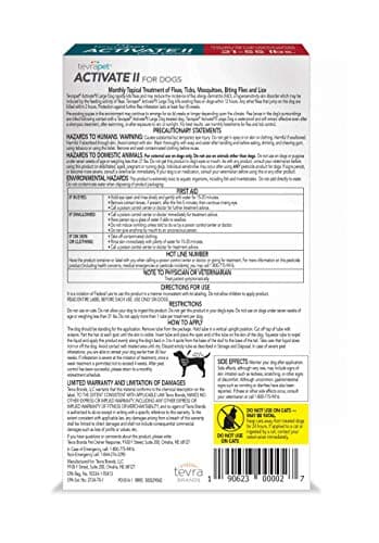 TevraPet Activate II Flea and Tick Prevention for Dogs | 4 Count | Large Dogs 21-55 lbs | Topical Drops | 4 Months Flea Treatment - Image 8