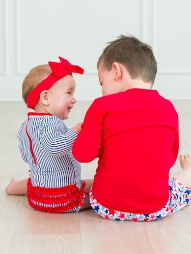 RUGGEDBUTTS® Baby/Toddler Boys Long Sleeve Rash Guard Swim Shirt w/UPF 50+ - Vintage Red, 10 - Image 6