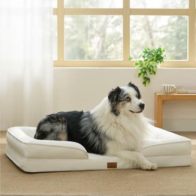 Bedsure XL Orthopedic Dog Bed for Extra Large Dogs - Washable XLarge Dog Cat Bed Waterproof, Comfort Dogs Couch Sofa with Washable Removable Cover, Pet Bed with Nonskid Bottom, Ivory, 42" - Image 8