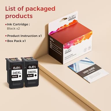 ejet 240XL PG-240 Black Ink Cartridge Remanufactured Replacement for Canon 240XL Black Ink Cartridge PG-240 XL for Canon Pixma MG3620 TS5120 MG2120 MG3520 MX452 MX512 MX532 MX472 Printer (2-Black) - Image 4