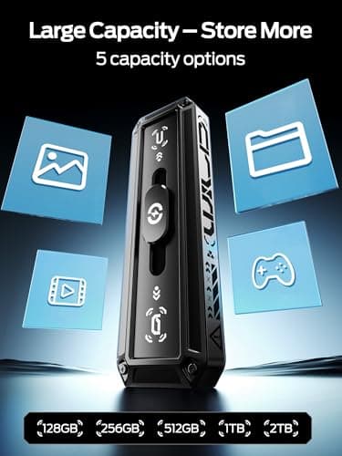 MOVE SPEED USB Drive 1TB External SSD 560MB/s Read Speed, USB 3.2+USB C Dual Ports External Drive, Portable SSD 3-Stage Push-Pull Design for iPhone 15/16/17 Series/Mac/Android - Image 5