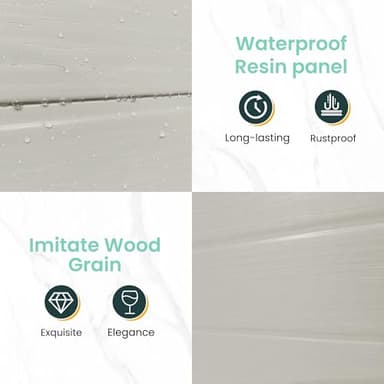 UDPATIO Outdoor Storage Shed 6x4.5 FT, Plastic Resin Outside Sheds & Outdoor Storage for Trash Can, Bike, Lawnmower, Generator, Tool Shed with Lockable Door for Backyard, Lawn, Patio, Light Brown - Image 7